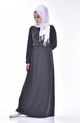 Schwarz Hijab Kleider 0188-03