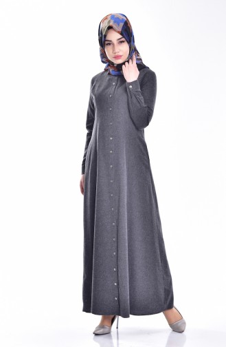 Schwarz Hijab Kleider 2839-03