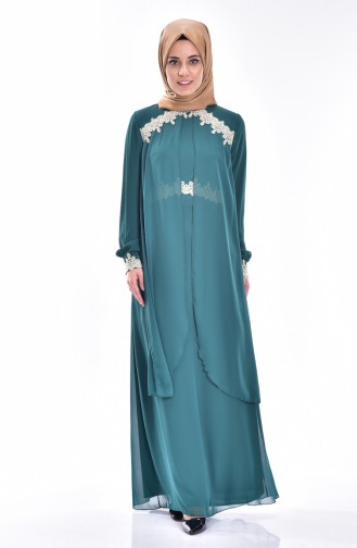 Lace Evening Dress 3234-02 Green 3234-02
