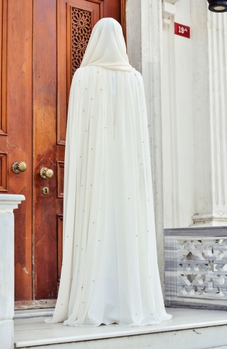 Robe de Soirée avec Perles 1013-02 Ecru 1013-02