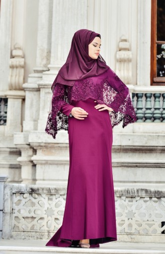 Purple İslamitische Avondjurk 0392-03