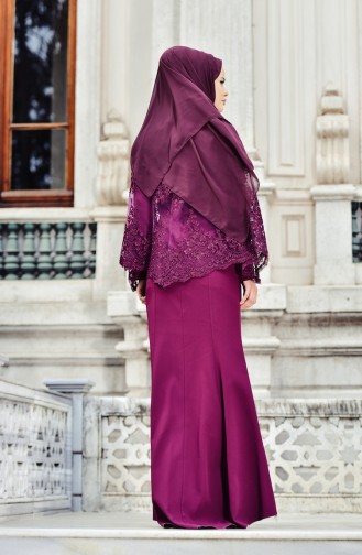 Purple İslamitische Avondjurk 0392-03