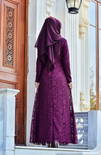 Purple Hijab Evening Dress 0529-01