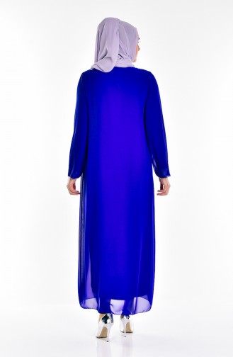 Saxe Hijab Evening Dress 5919-02