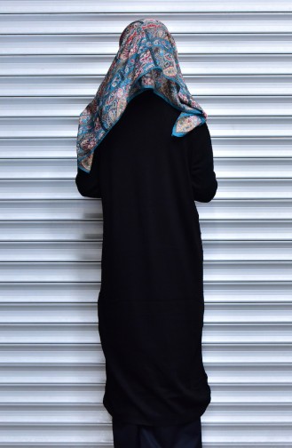 Düğmeli Triko Hırka 15047-05 Siyah