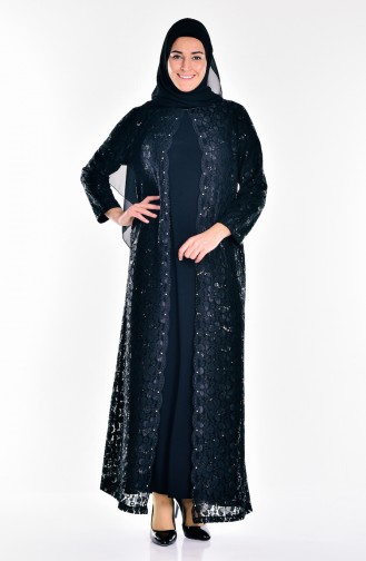 Schwarz Hijab-Abendkleider 6004-01