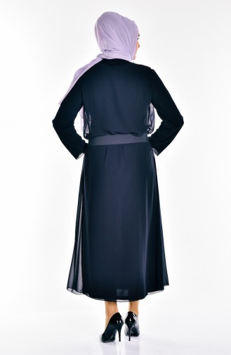 Black Hijab Evening Dress 6062-02