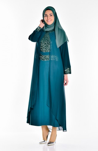 Habillé Hijab Vert emeraude 2180-02