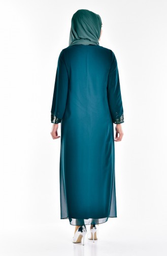 Emerald Green Hijab Evening Dress 2180-02