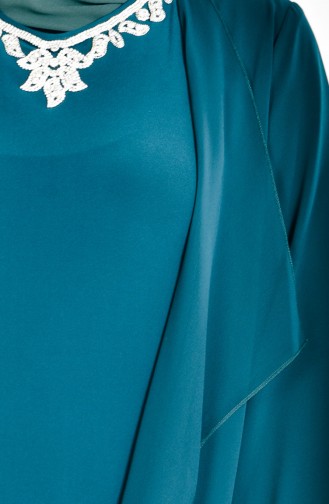 Chiffon Kleid aus Strassstein 2186-01 Smaragdgrün 2186-01