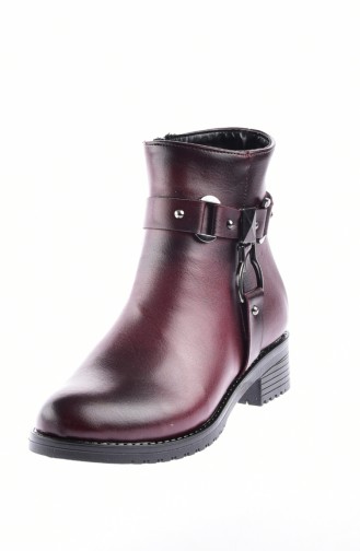 Claret Red Boots-booties 0825-03