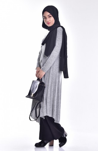 Long Tunic with Pockets 22006-01 Grey 22006-01