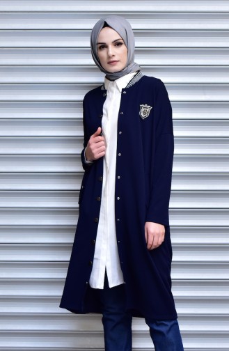 Sports Coat with Snap-Fastener 15342-02 Navy Blue 15342-02