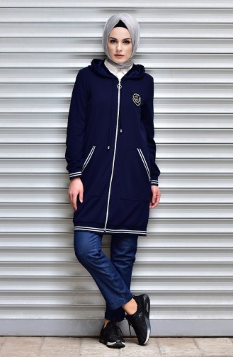 Sports Coat with Zipper 15360-02 Navy Blue 15360-02