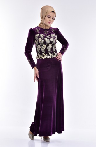 Purple Hijab Dress 7010-01