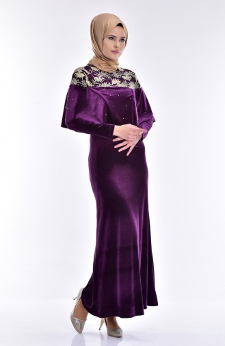 Purple Hijab Dress 7011-06