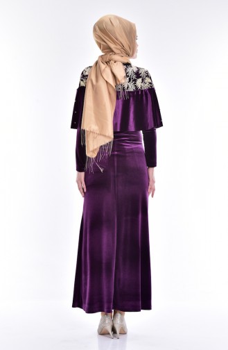 Purple Hijab Dress 7011-06