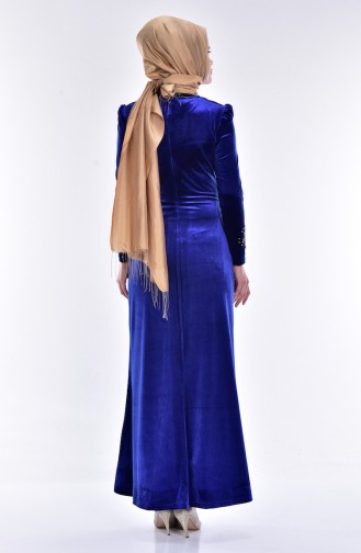 Saxe Hijab Dress 7010-03