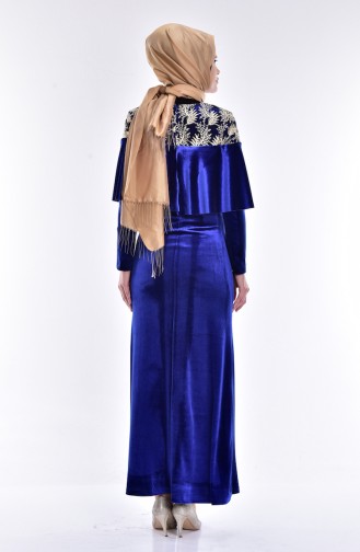 Saxe Hijab Dress 7011-01