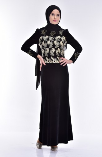 Black Hijab Dress 7010-02