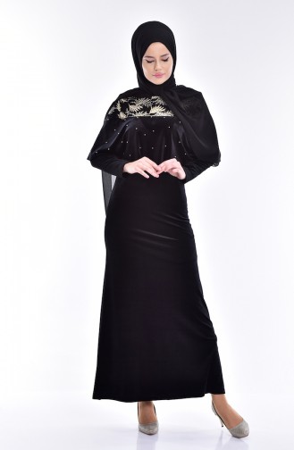 Black Hijab Dress 7011-04