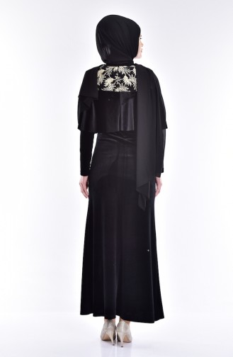 Black Hijab Dress 7011-04