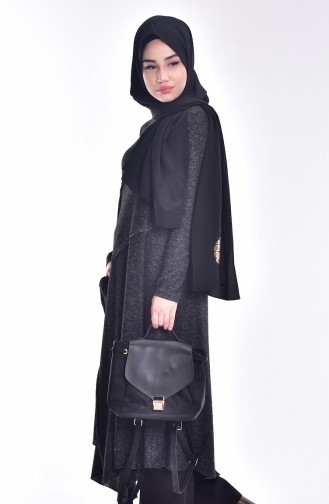 Long Tunic with Pockets 22006-02 Black 22006-02