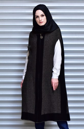 Poncho Tricot a Fermeture 0001-01 Vison 0001-01