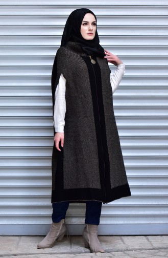 Poncho Tricot a Fermeture 0001-01 Vison 0001-01