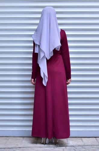 Fuchsia Hijab Dress 8090-03