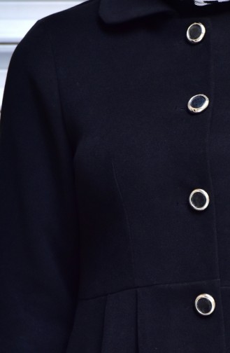 Buttoned Cache Coat 0008-02 Black 0008-02