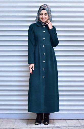 Buttoned Cache Coat 0008-04 Jade Green 0008-04