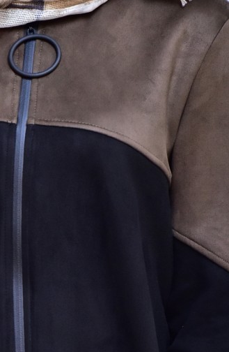 Zippered Suede Jacket 14296-01 Khaki 14296-01