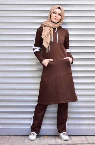 Islamic Sportswear Suit 17042-04 Brown 17042-04