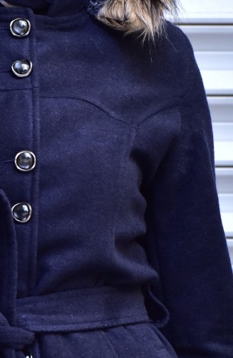 Buttoned Cache Coat 71165-02 Navy Blue 71165-02