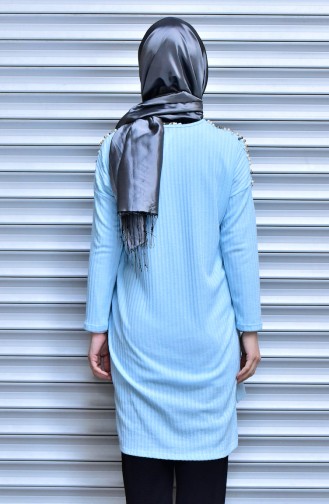 Sweater with Pearls 15561-02 Blue 15561-02