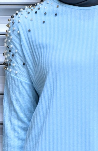 Sweater with Pearls 15561-02 Blue 15561-02