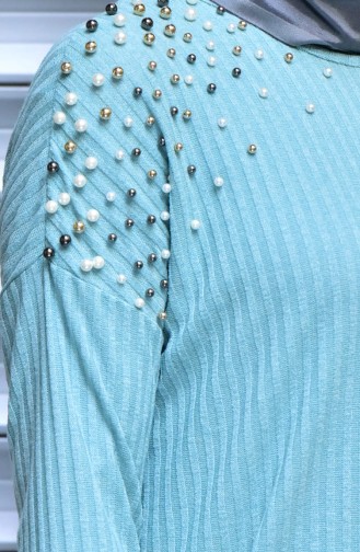 Sweater with Pearls 15561-03 Mint Green 15561-03