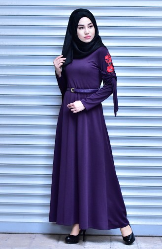 Lila Hijab Kleider 5077-02