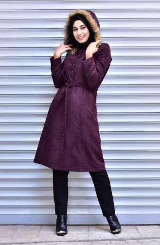 Buttoned Cache Coat 71165-04 Maroon 71165-04