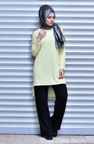 Sweater with Pearls 15561-01 Yellow 15561-01