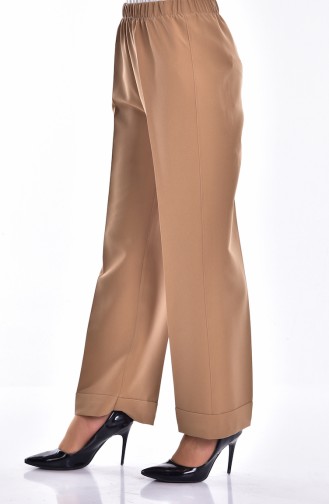 Elastic Wide Leg Trousers 6601-13 Milky Brown 6601-15