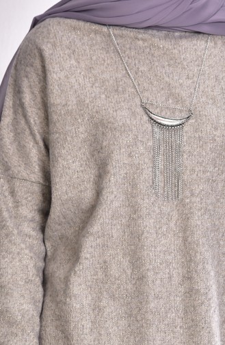 Pull avec Collier 0719-05 Vison Clair 0719-05