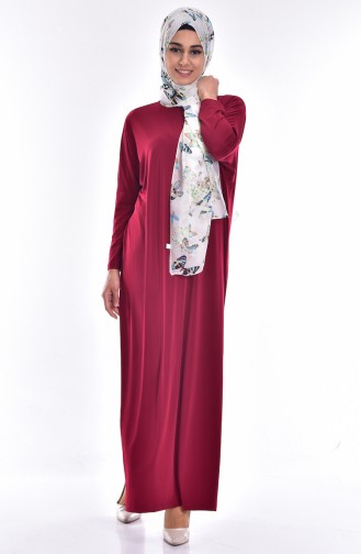 Bat Sleeve Abaya 1780-02 Claret Red 1780-02