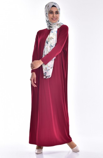 Bat Sleeve Abaya 1780-02 Claret Red 1780-02