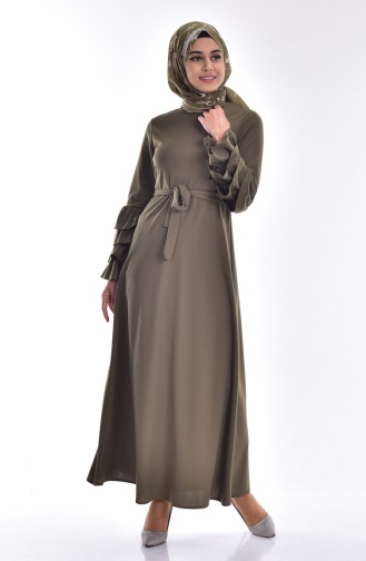 Dress with Belt 1002-02 Khaki 1002-02