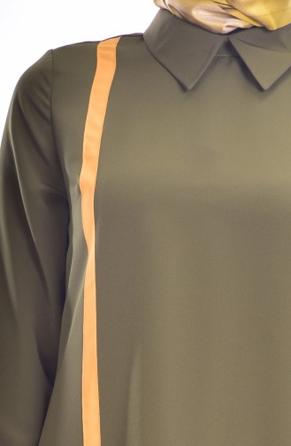 Shirt Neck Tunic 1393-01 Khaki 1393-01