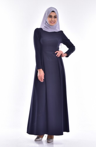 Navy Blue İslamitische Jurk 2027A-01