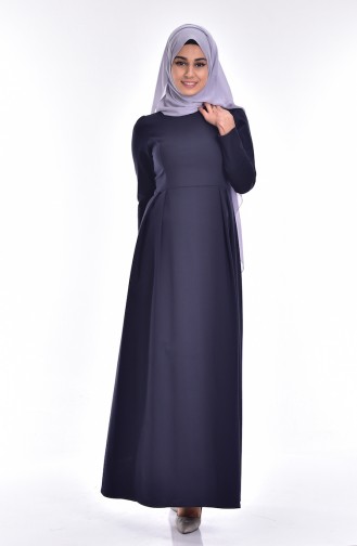 Navy Blue İslamitische Jurk 2027A-01