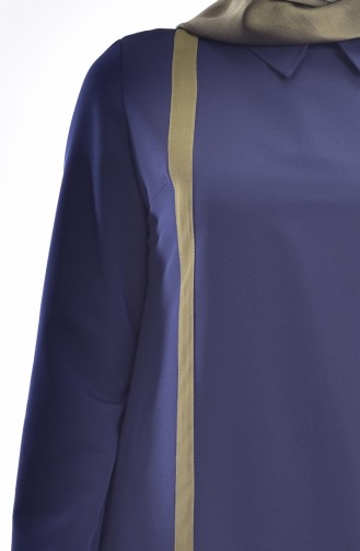 Shirt Neck Tunic 1393-05 Navy Blue 1393-05